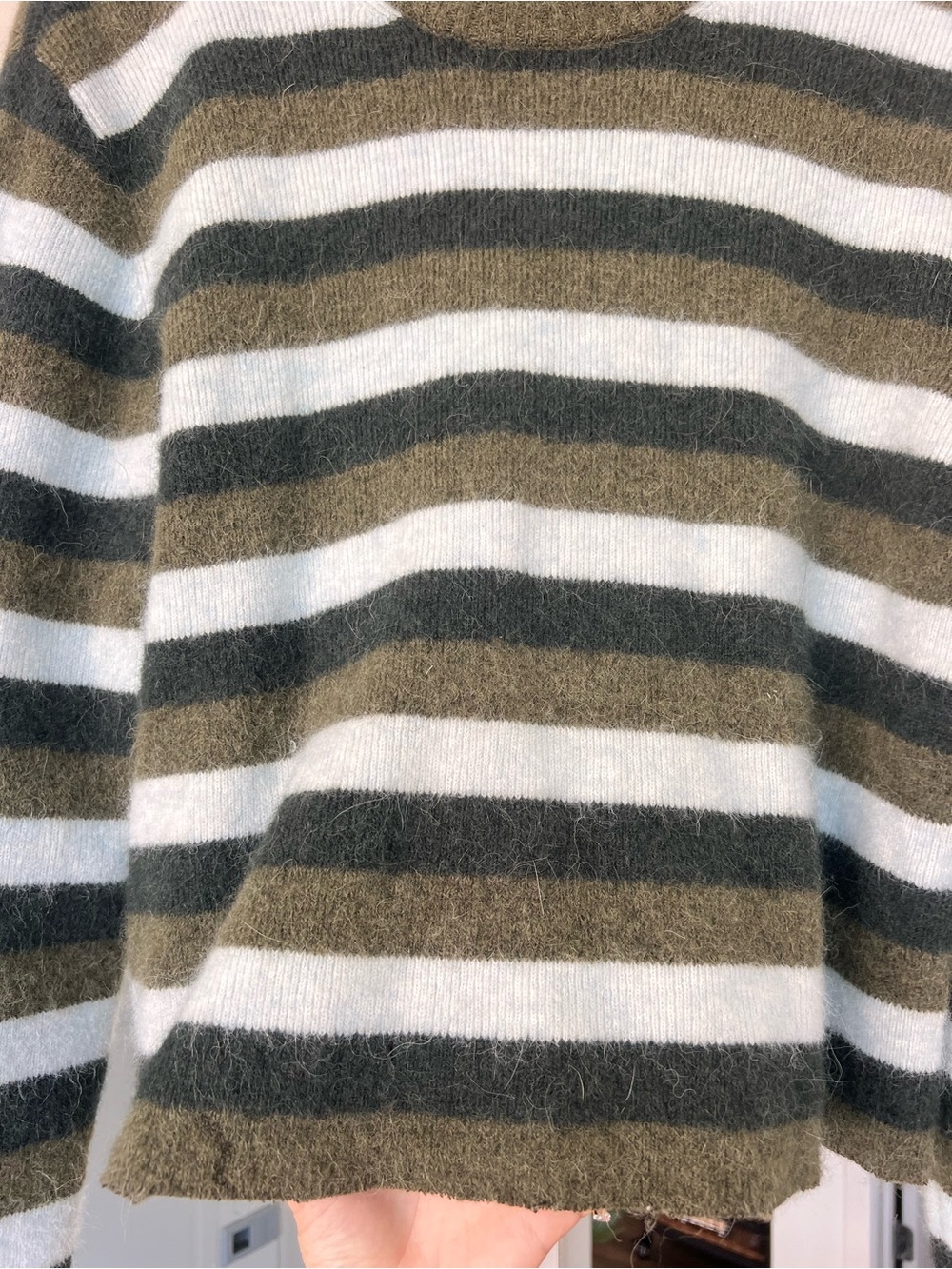 COS Women's Alpaca Wool Blend Striped Crewneck Sweater Size Medium - Picture 3 of 6